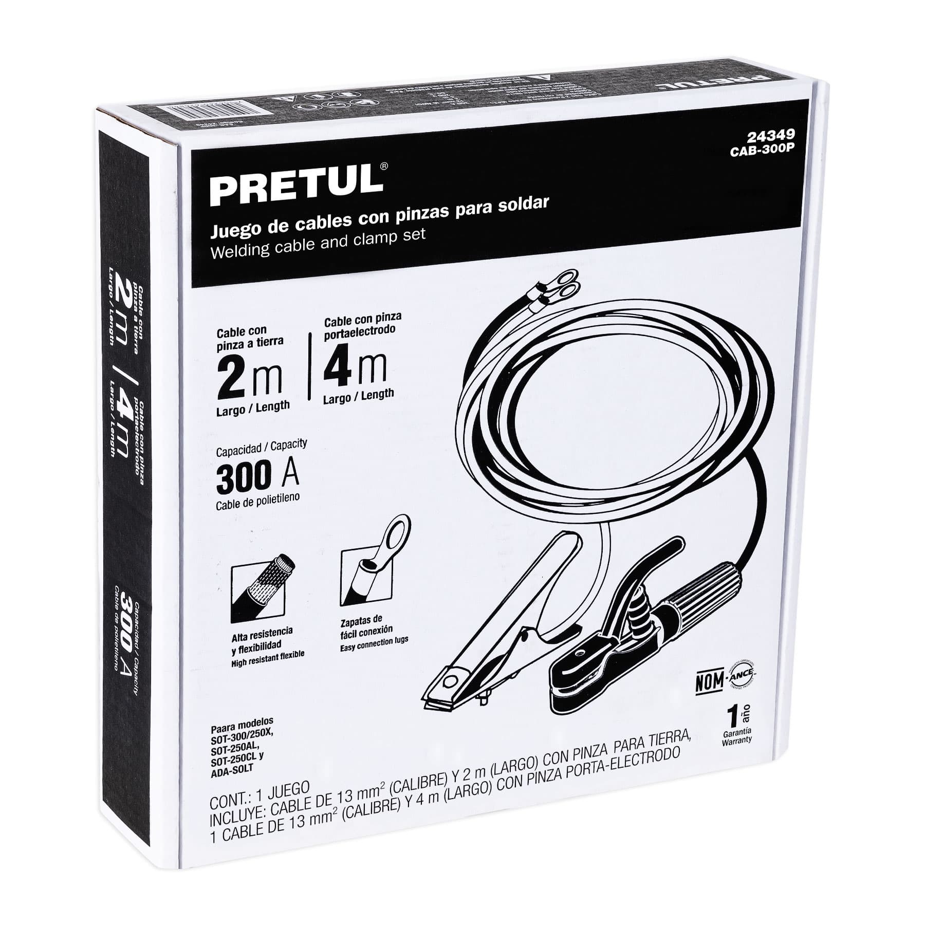 CABLES C/PINZA PARA SOLDAR PRETUL