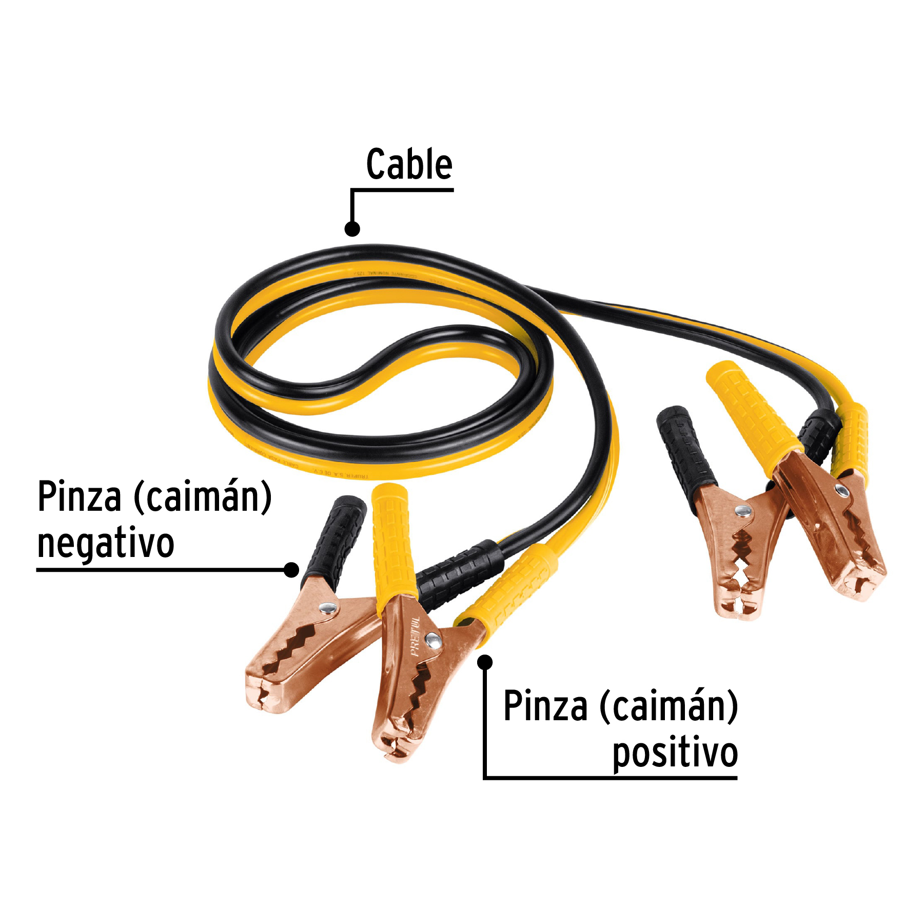 CABLES PASA CORRIENTE 10AWG 2 MTS PRETUL