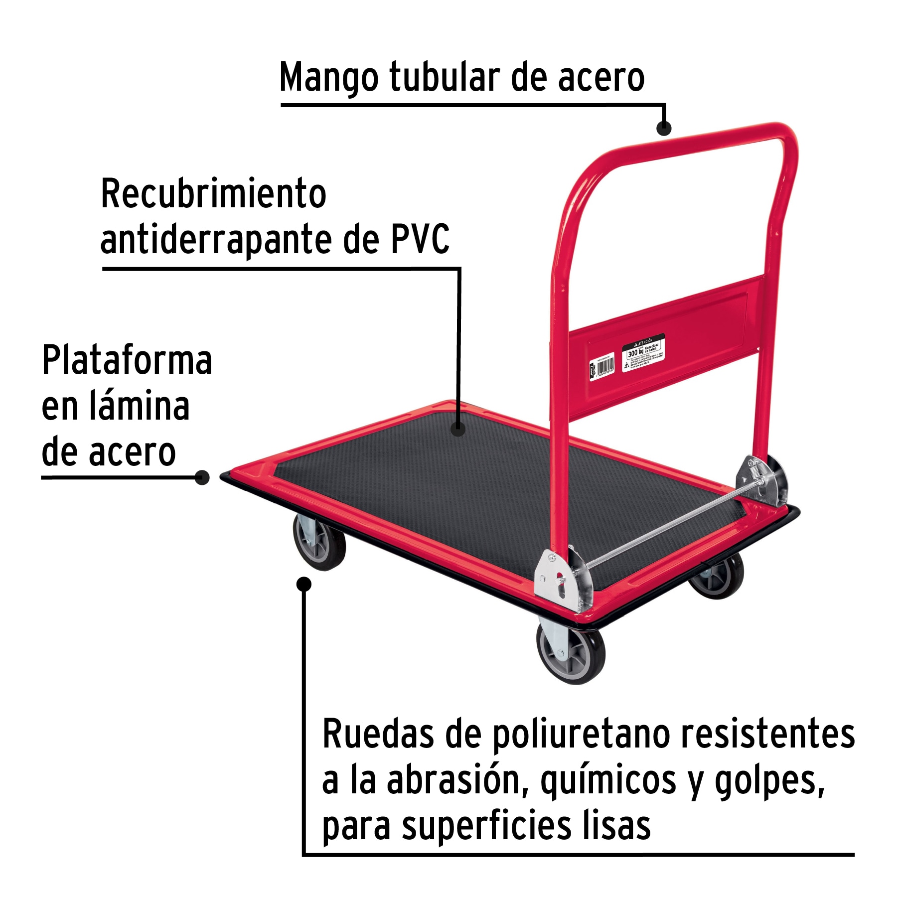 CARRO DE CARGA PLEGABLE TIPO PLATAFORMA  300 KG PRETUL